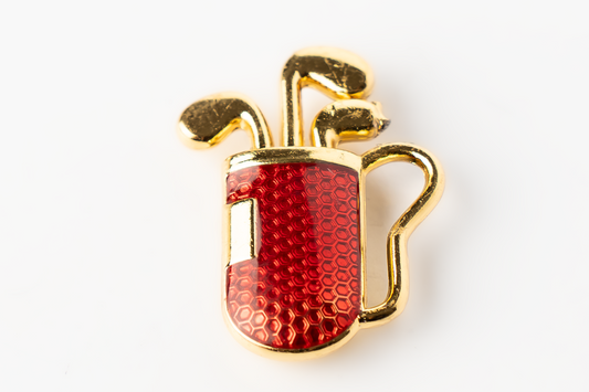 Marcador de Bola de Golf "Bolsa Roja Dorada"