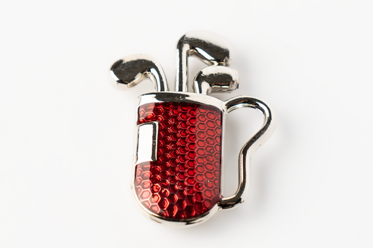 Marcador de Bola de Golf "Bolsa Roja Plateada"