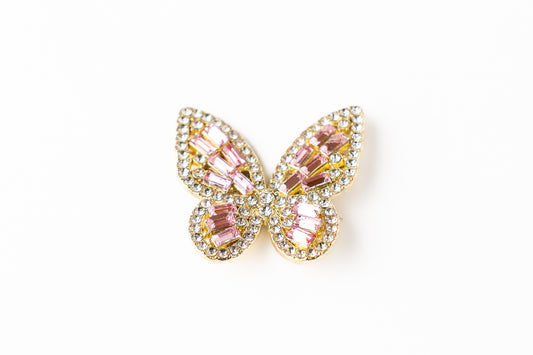 Marcador de Bola de Golf "Mariposa Dorada y Rosa"